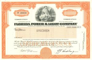 Florida Power and Light Co. - Specimen Stock Certificate